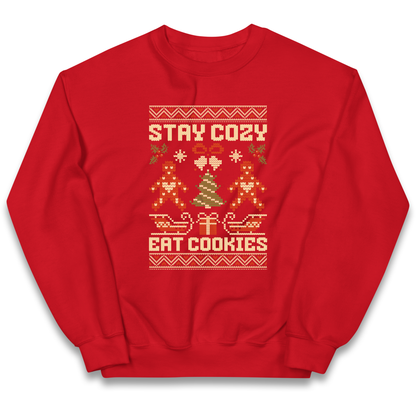 Stay Cozy Eat Cookies Christmas kids sweatshirt
