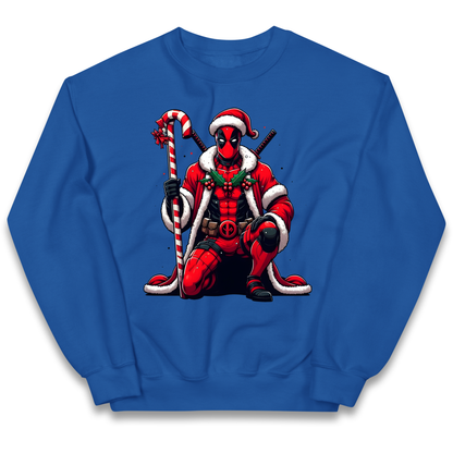 DeadPool Candy Cane Santa kids sweatshirt
