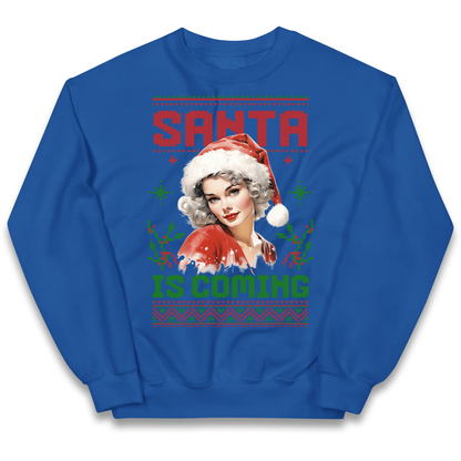 Santa is Coming Christmas kids sweatshirt
