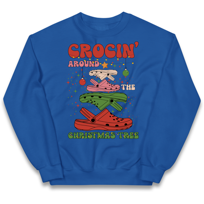 Crockin Around the Christmas Tree Christmas kids sweatshirt