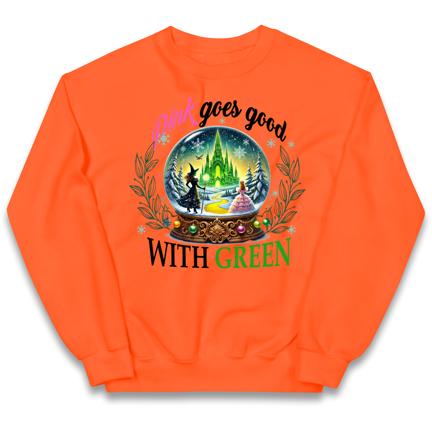 Wicked Pink Goes Good With Green kids sweatshirt