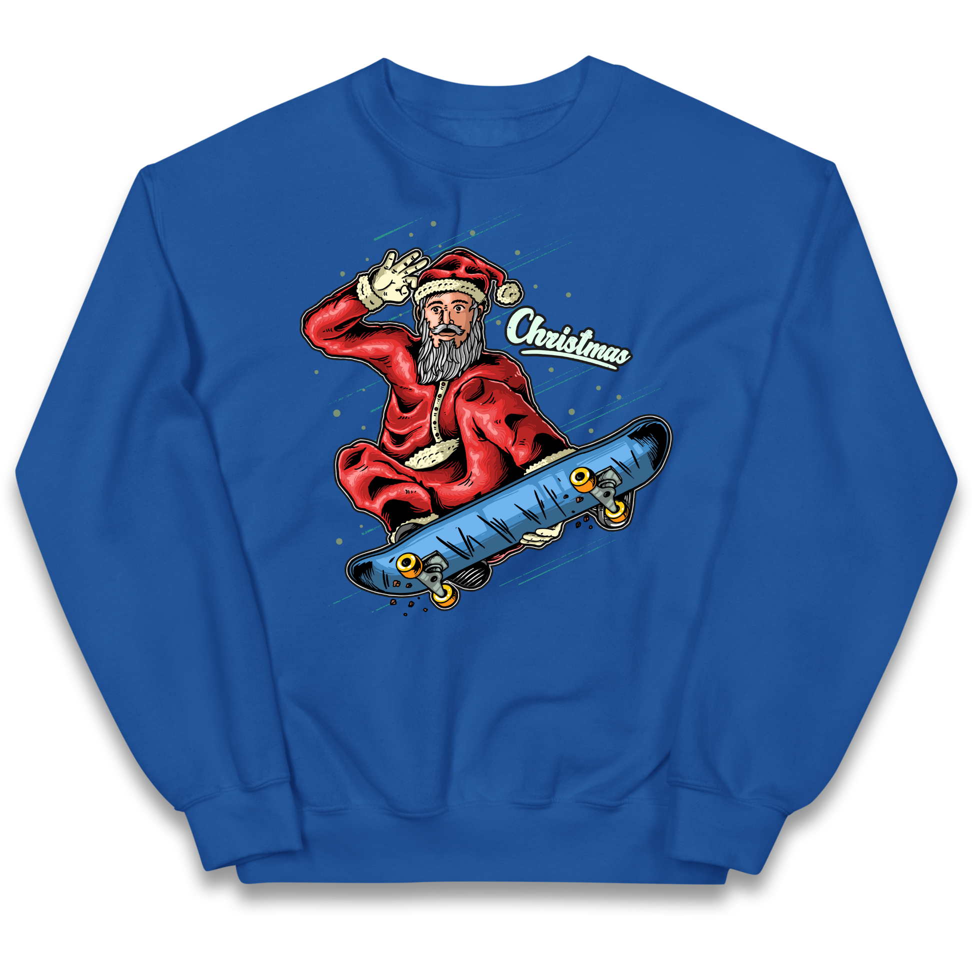 Santa Skateboarding Christmas kids sweatshirt