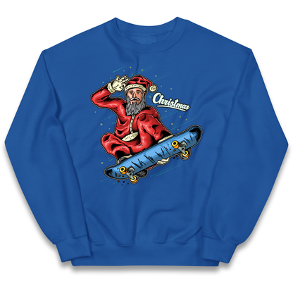 Santa Skateboarding Christmas kids sweatshirt