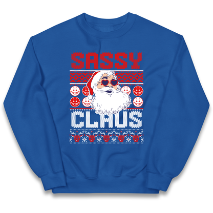 Sassy Claus Santa Christmas kids sweatshirt