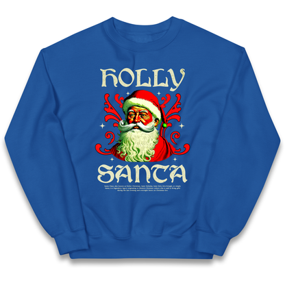 Holly Santa Christmas kids sweatshirt