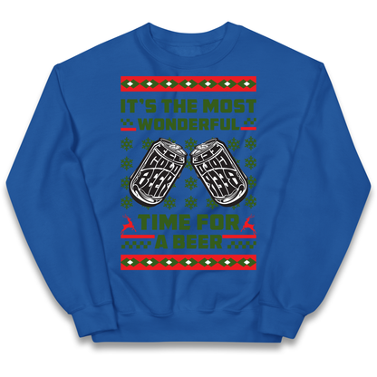 Its The Most Wonderful Time For A Beer Christmas kids sweatshirt