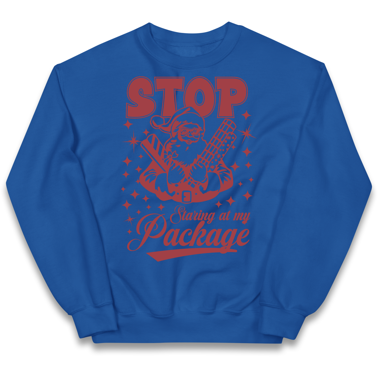 Stop Staring at My Package Christmas kids sweatshirt