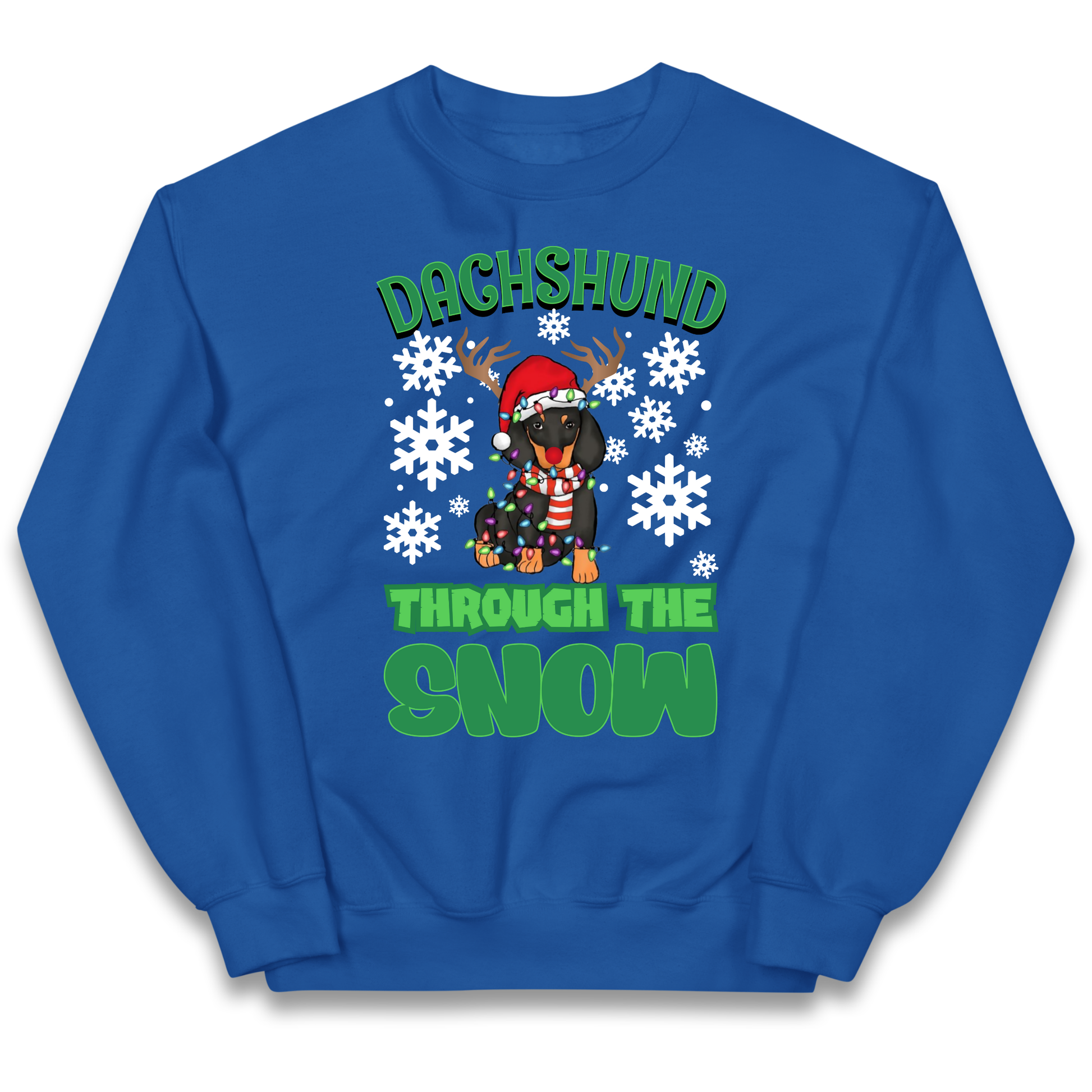 Dachshund Through The Snow Christmas kids sweatshirt