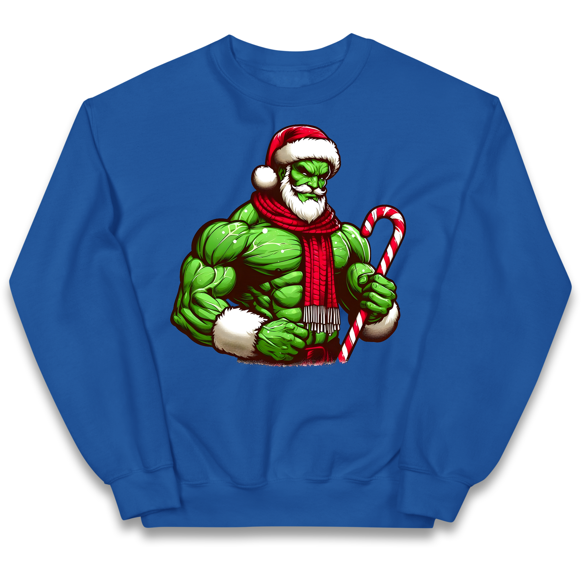 The Hulk Candy Cane Santa kids sweatshirt