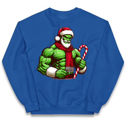 The Hulk Candy Cane Santa kids sweatshirt
