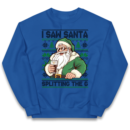 Santa Splitting The G Kids Sweatshirt