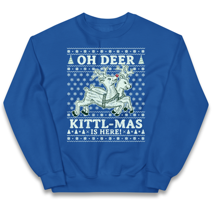 Oh Deer Kittl Mas Is Here Christmas kids sweatshirt