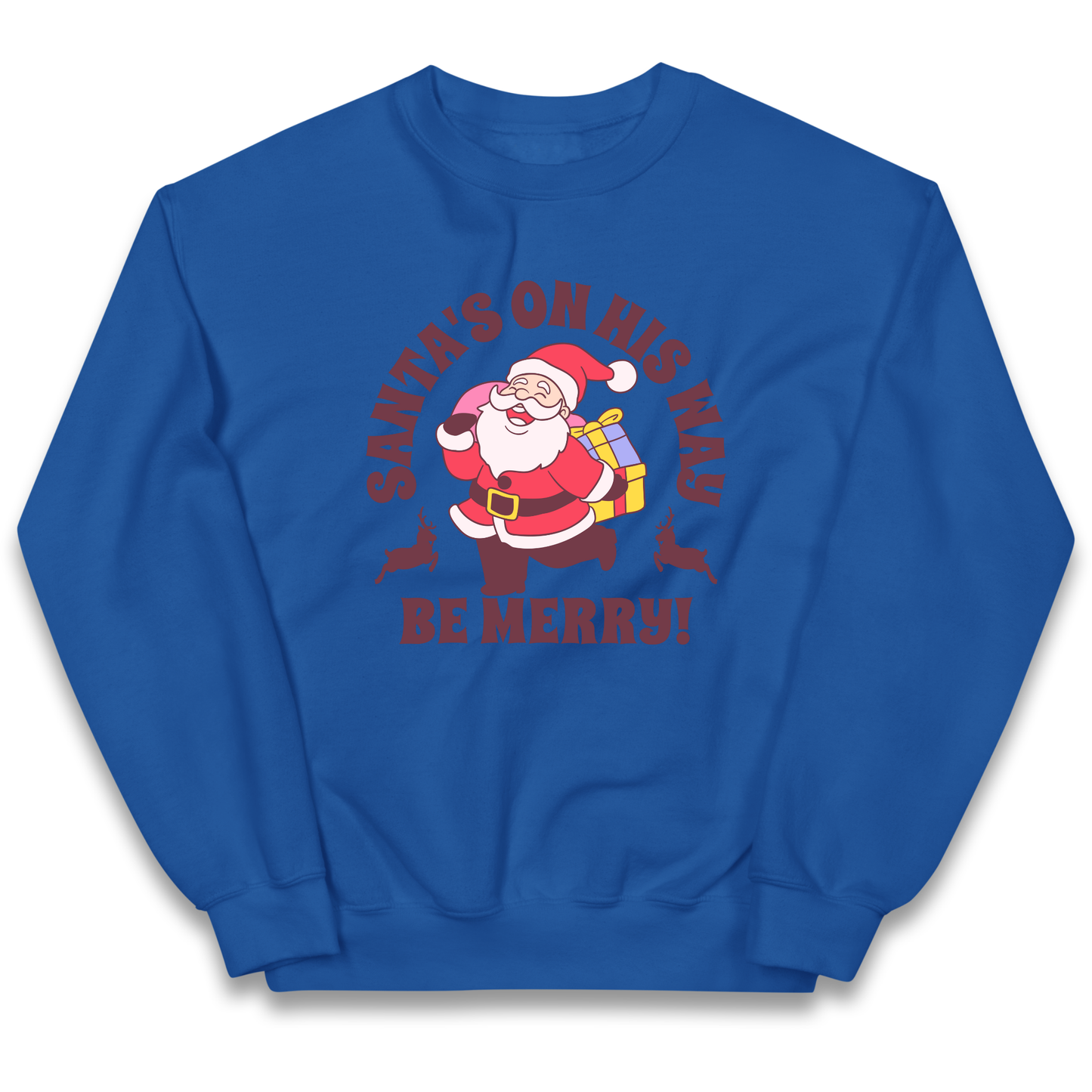 Santa's On His Way Christmas kids sweatshirt