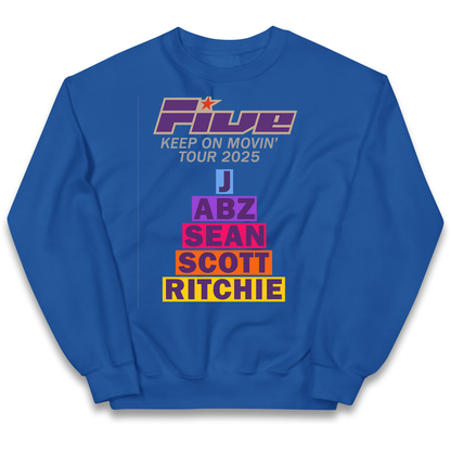 Five Keep On Movin' Tour 2025 kids sweatshirt