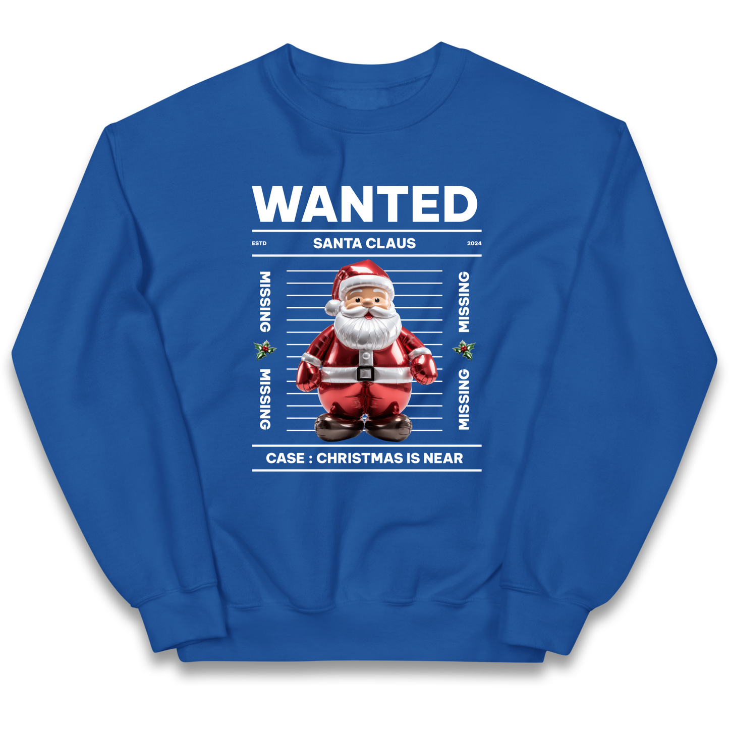 Wanted Santa Claus Christmas kids sweatshirt