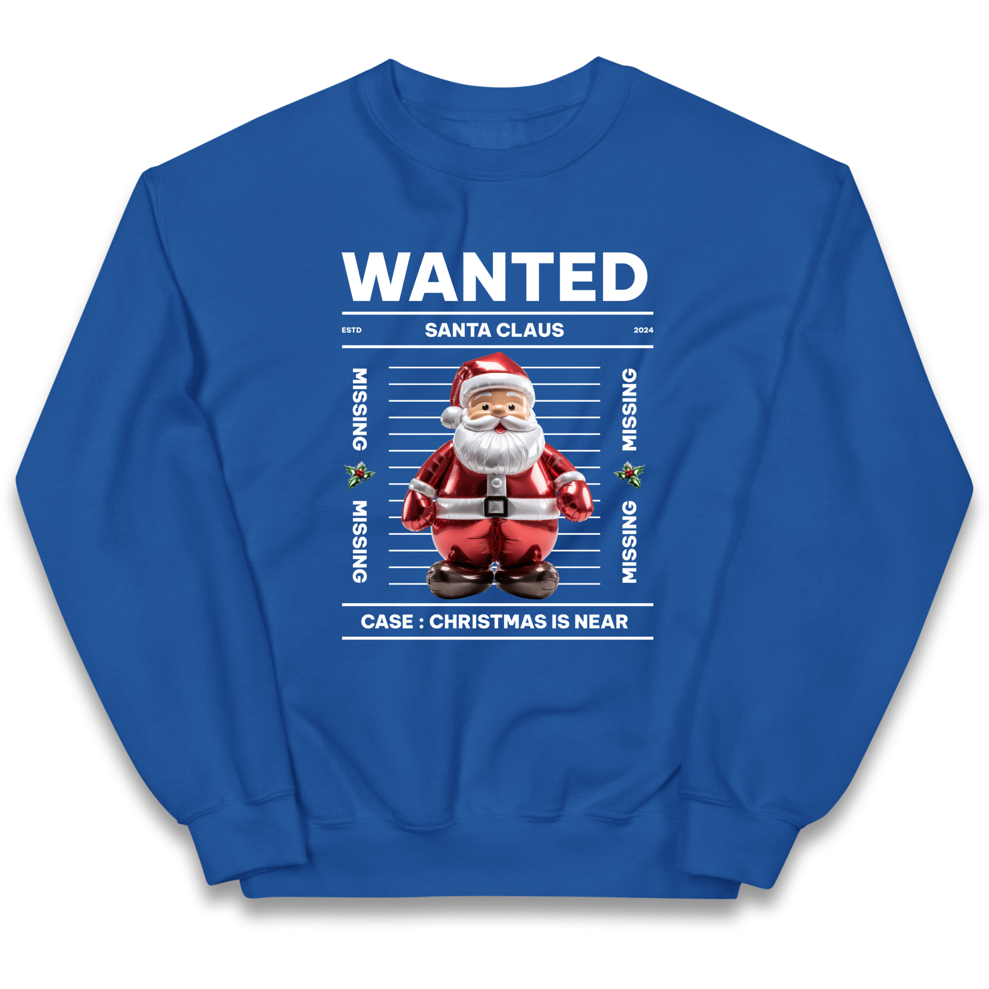 Wanted Santa Claus Christmas kids sweatshirt