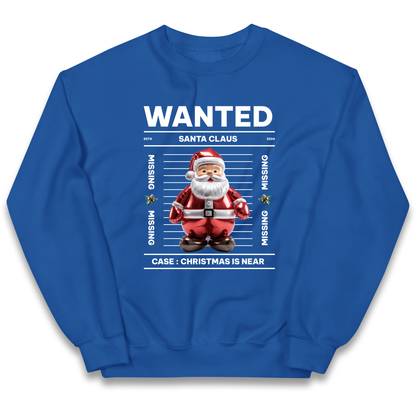 Wanted Santa Claus Christmas kids sweatshirt