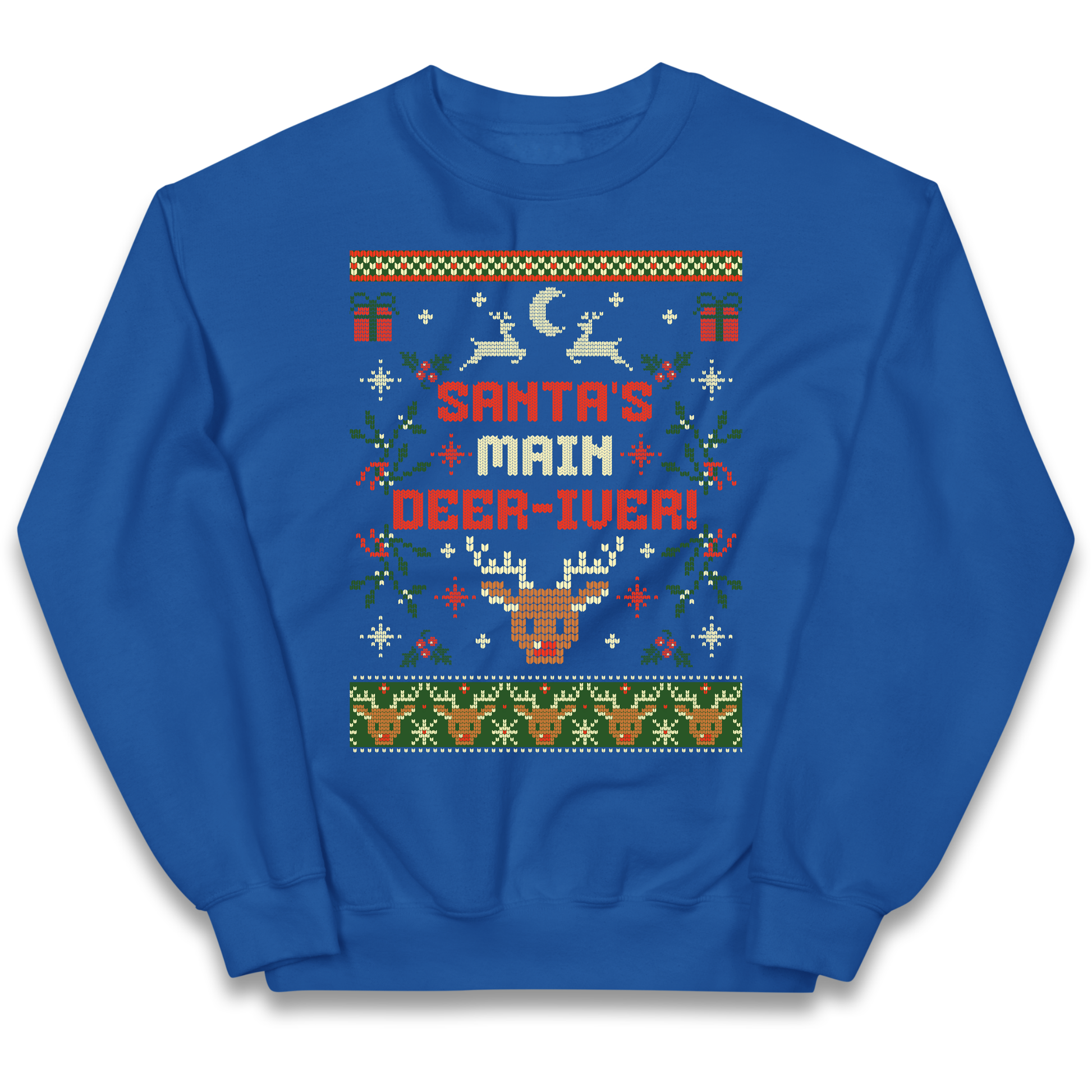 Santas Main Deer iver Christmas kids sweatshirt