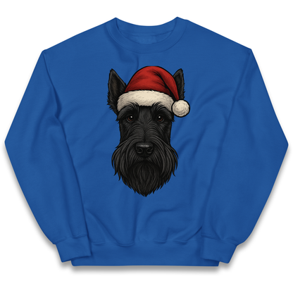 Scottish Terrier Face Christmas kids sweatshirt