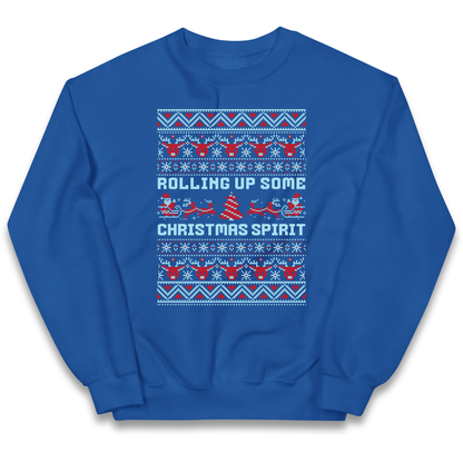 Rolling up Some Christmas Spirit kids sweatshirt