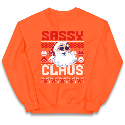 Sassy Claus Santa Christmas kids sweatshirt