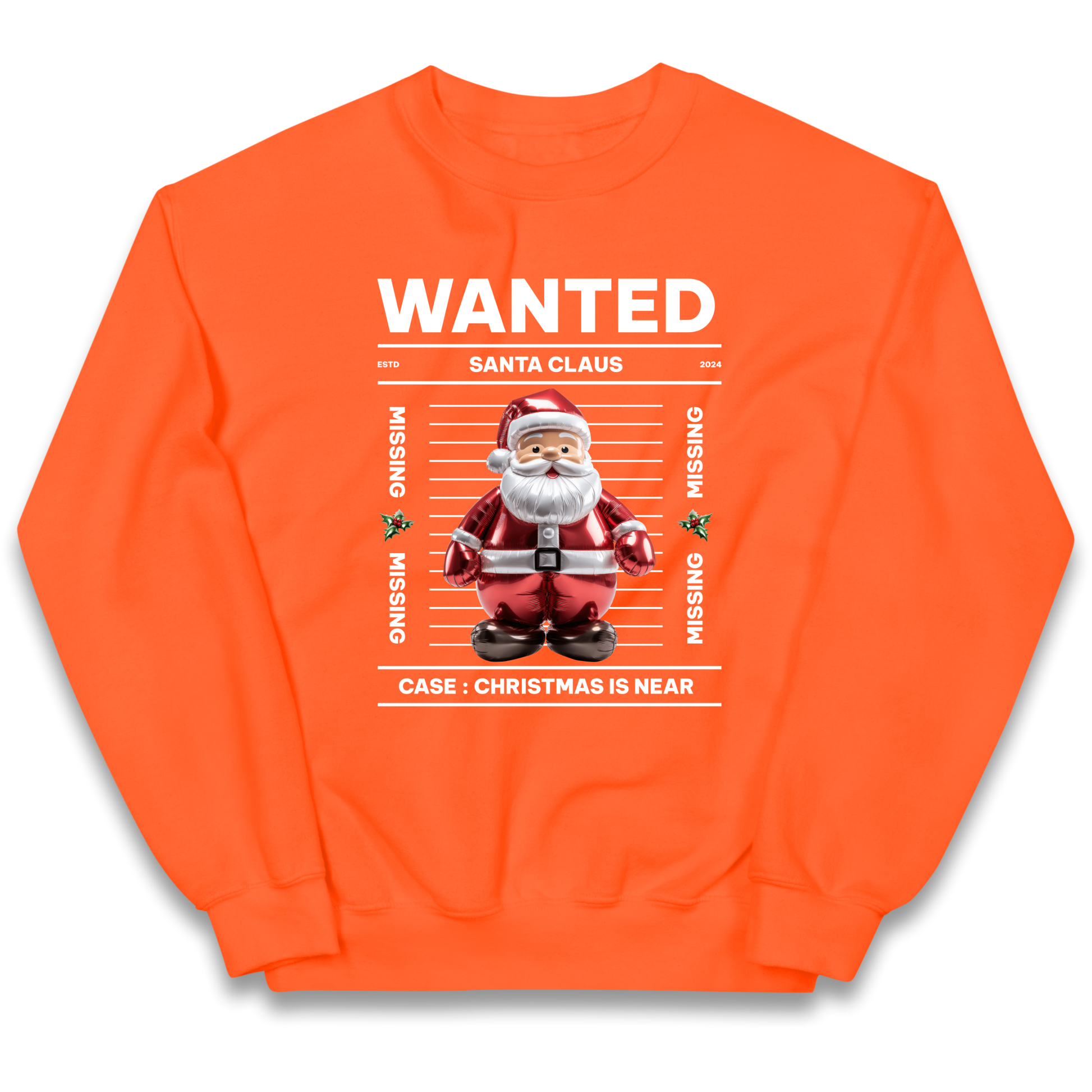 Wanted Santa Claus Christmas kids sweatshirt