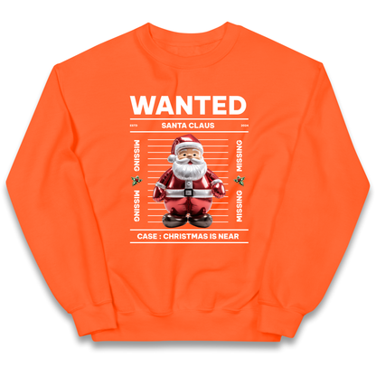 Wanted Santa Claus Christmas kids sweatshirt