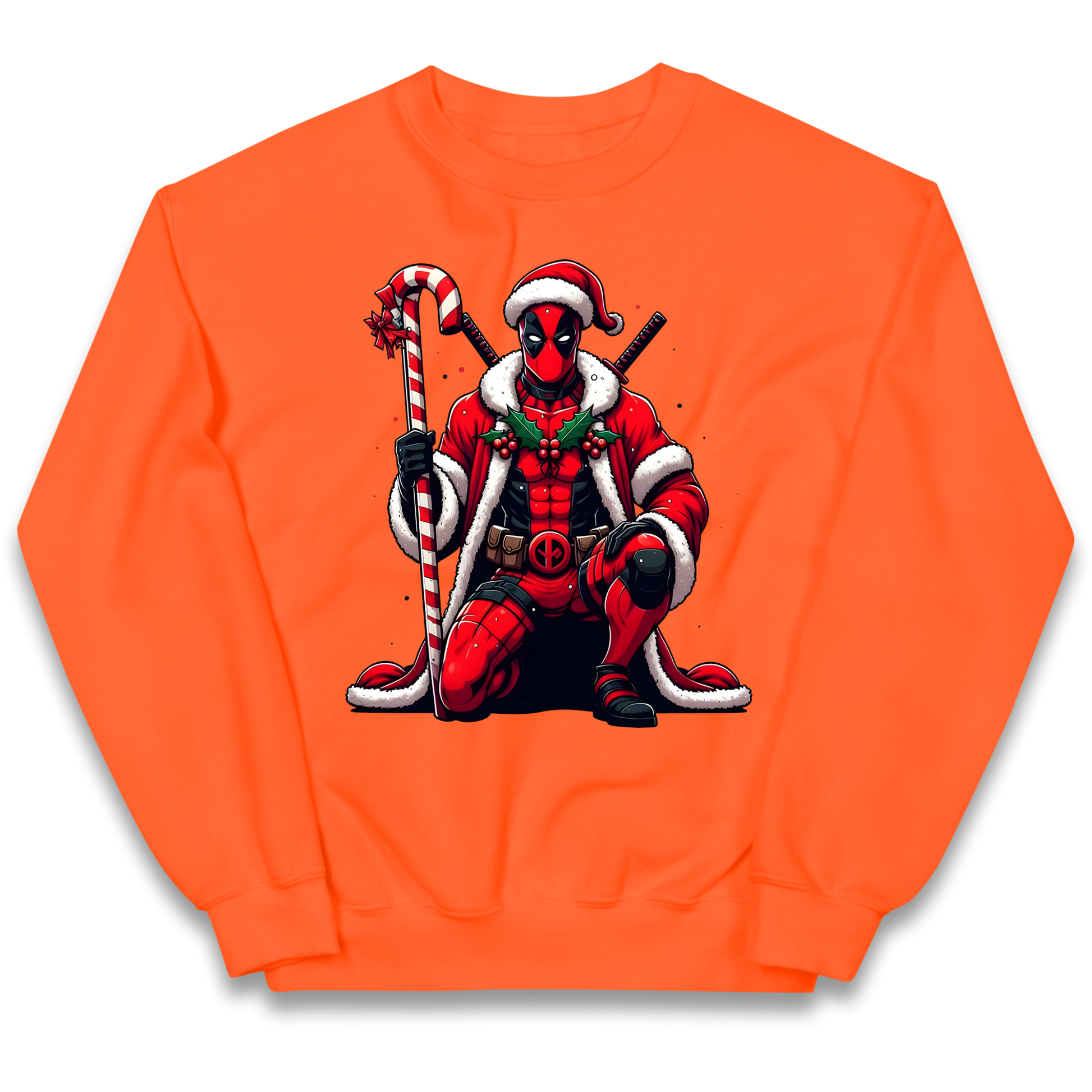 DeadPool Candy Cane Santa kids sweatshirt