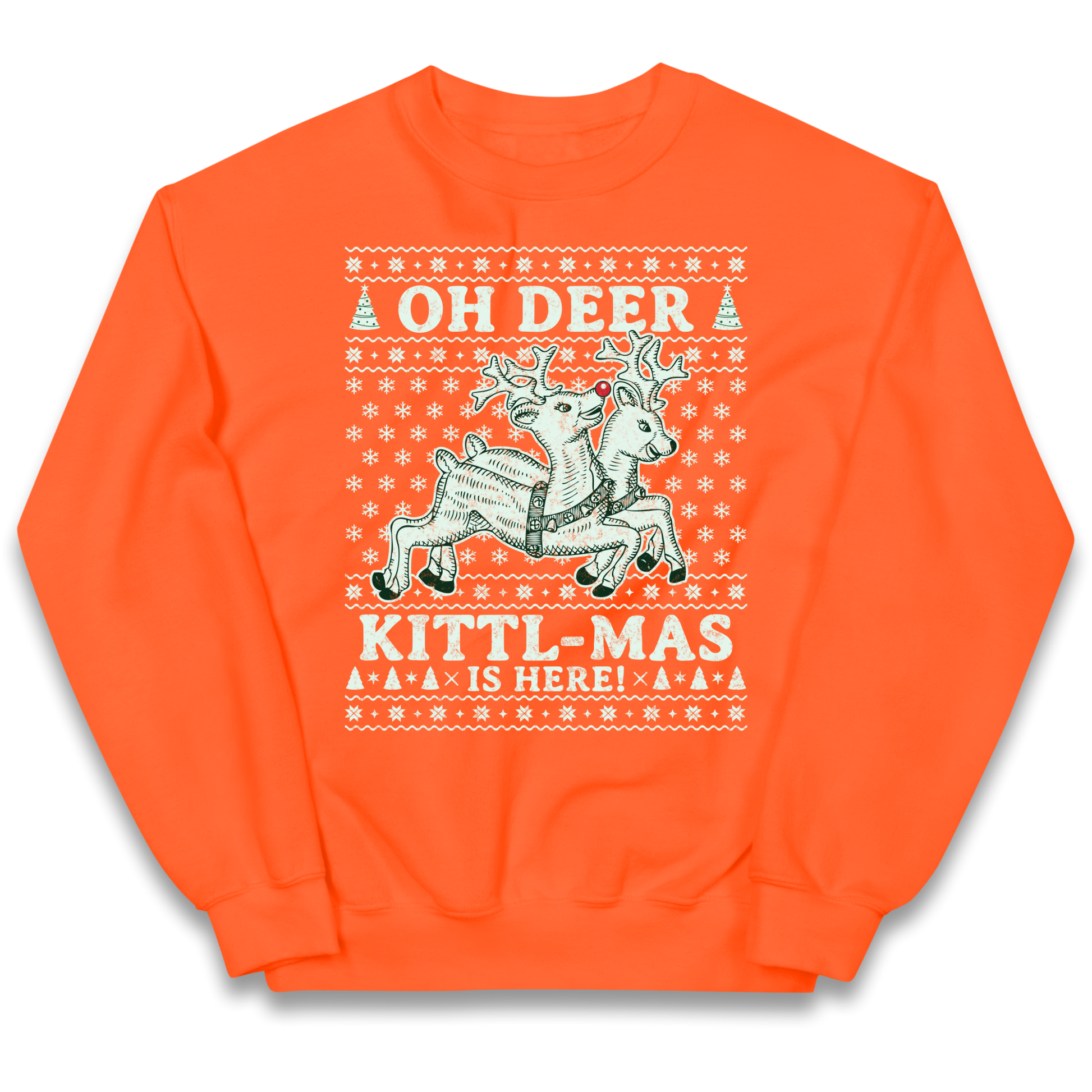 Oh Deer Kittl Mas Is Here Christmas kids sweatshirt