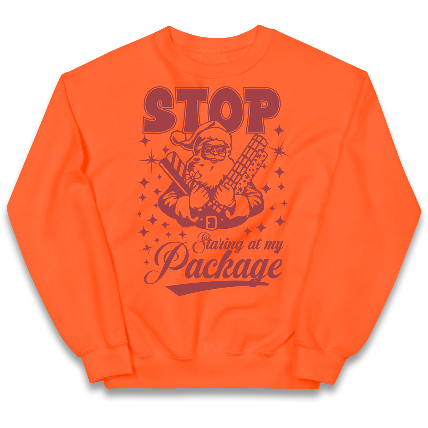 Stop Staring at My Package Christmas kids sweatshirt