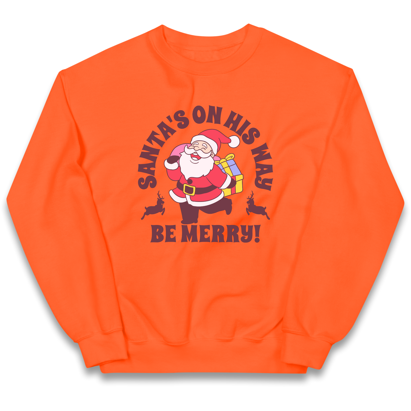 Santa's On His Way Christmas kids sweatshirt