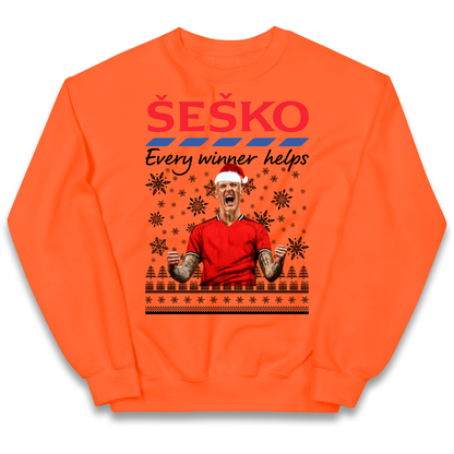 Benjamin Sesko Christmas Kids Sweatshirt