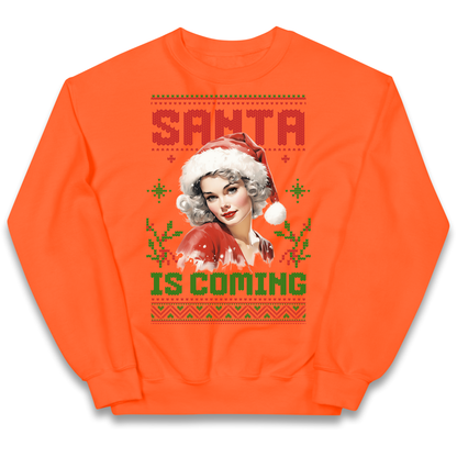 Santa is Coming Christmas kids sweatshirt