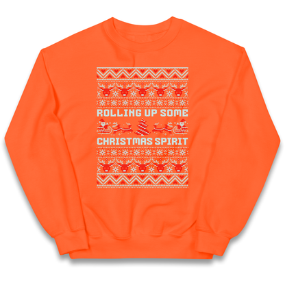 Rolling up Some Christmas Spirit kids sweatshirt