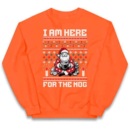 I am Here For The Nog Christmas kids sweatshirt