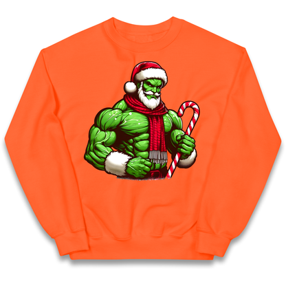The Hulk Candy Cane Santa kids sweatshirt