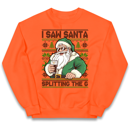 Santa Splitting The G Kids Sweatshirt