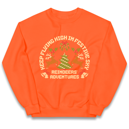 Keep Flying High In Festive Sky Christmas kids sweatshirt