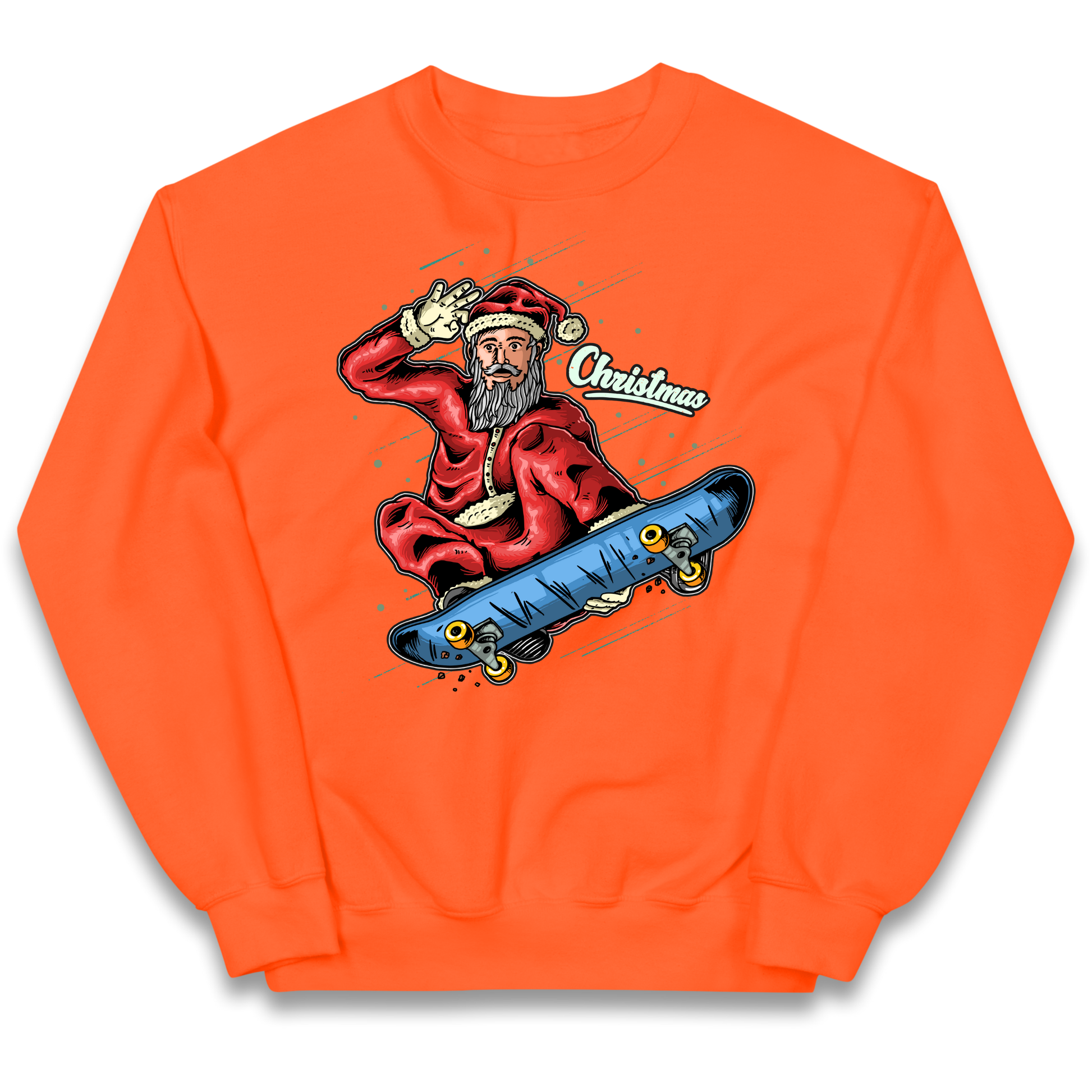 Santa Skateboarding Christmas kids sweatshirt