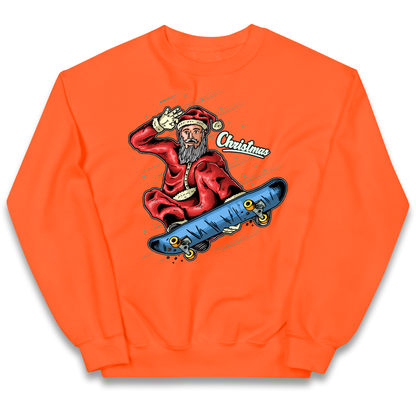 Santa Skateboarding Christmas kids sweatshirt