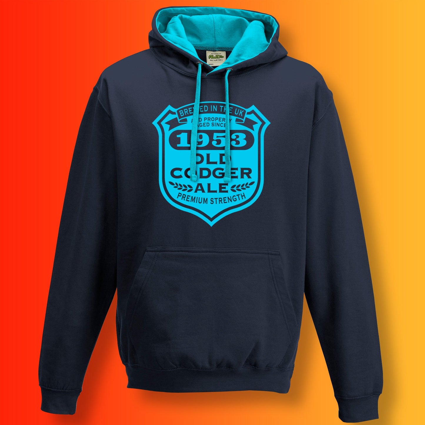 1953 Contrast Hoodie Jet Black Purple