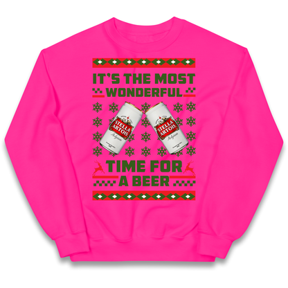 Its The Most Wonderful Time for A Beer Stella Christmas kids sweatshirt