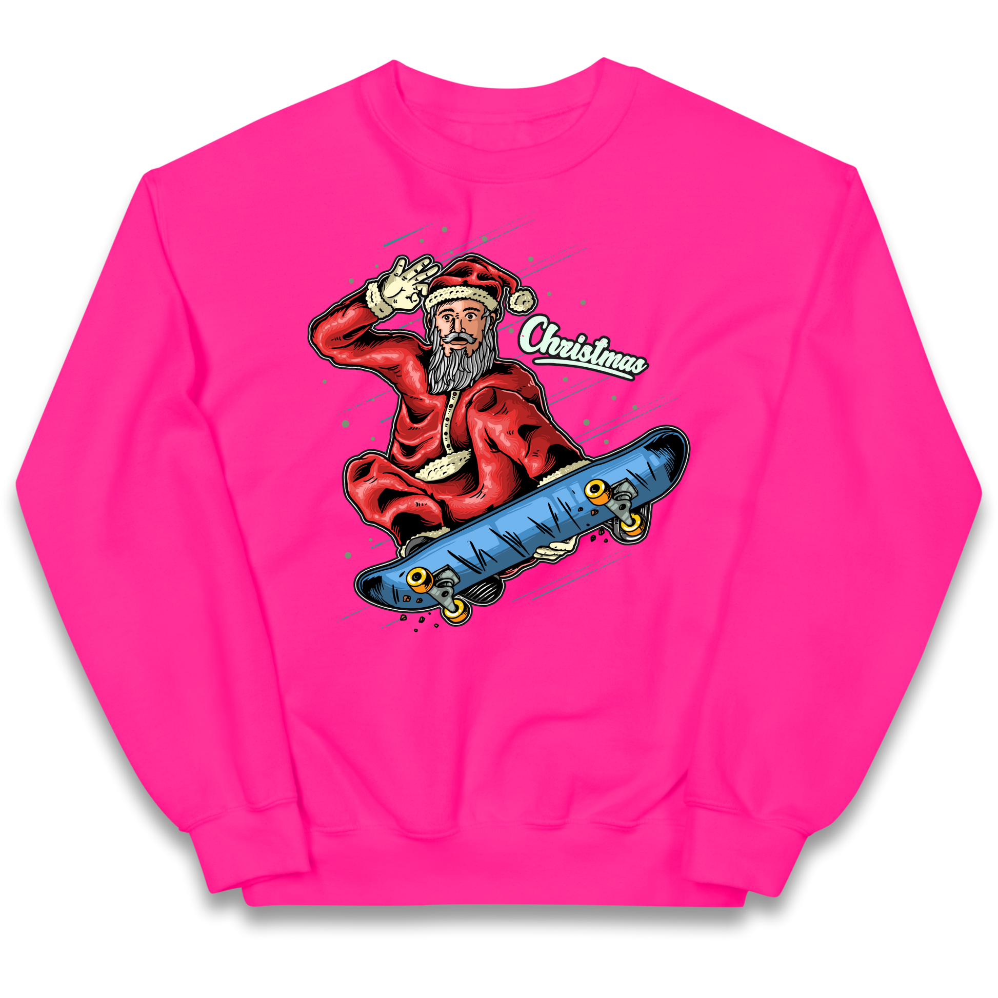 Santa Skateboarding Christmas kids sweatshirt