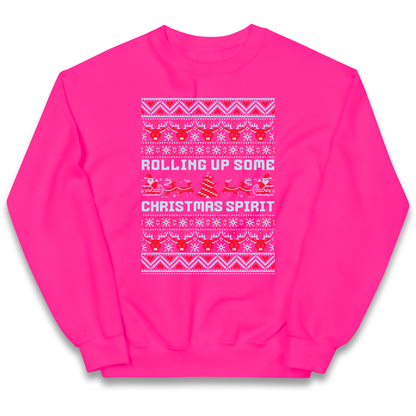 Rolling up Some Christmas Spirit kids sweatshirt