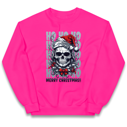 HO HO HO Santa Skelington Christmas kids sweatshirt