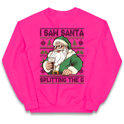 Santa Splitting The G Kids Sweatshirt
