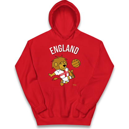 England World Cup Willie 1966 Football Kids Hoodie