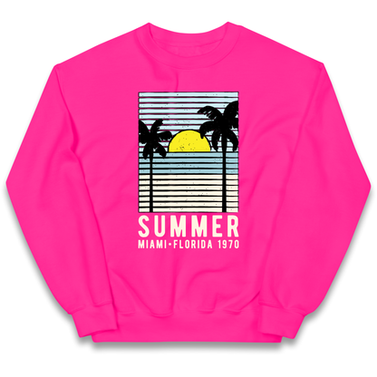 Summer Miami Florida 1970 kids sweatshirt