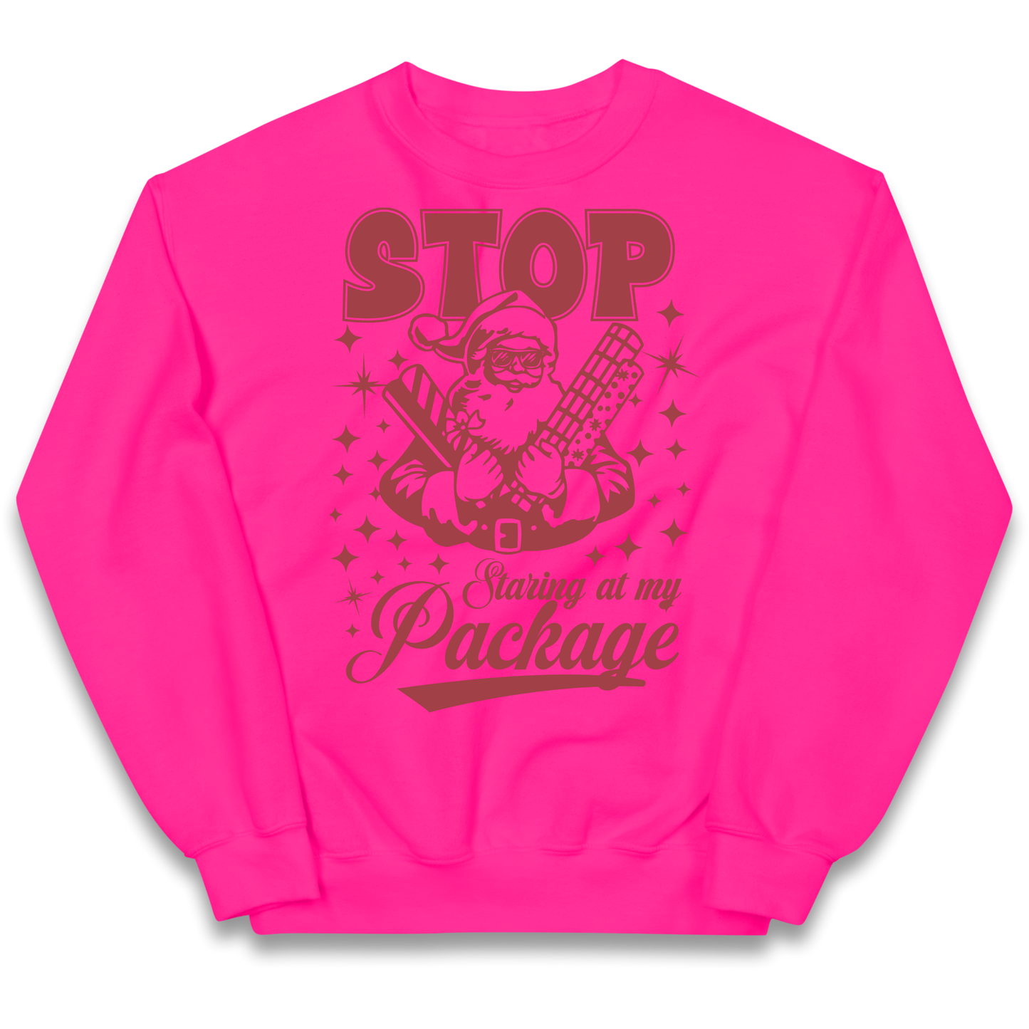 Stop Staring at My Package Christmas kids sweatshirt