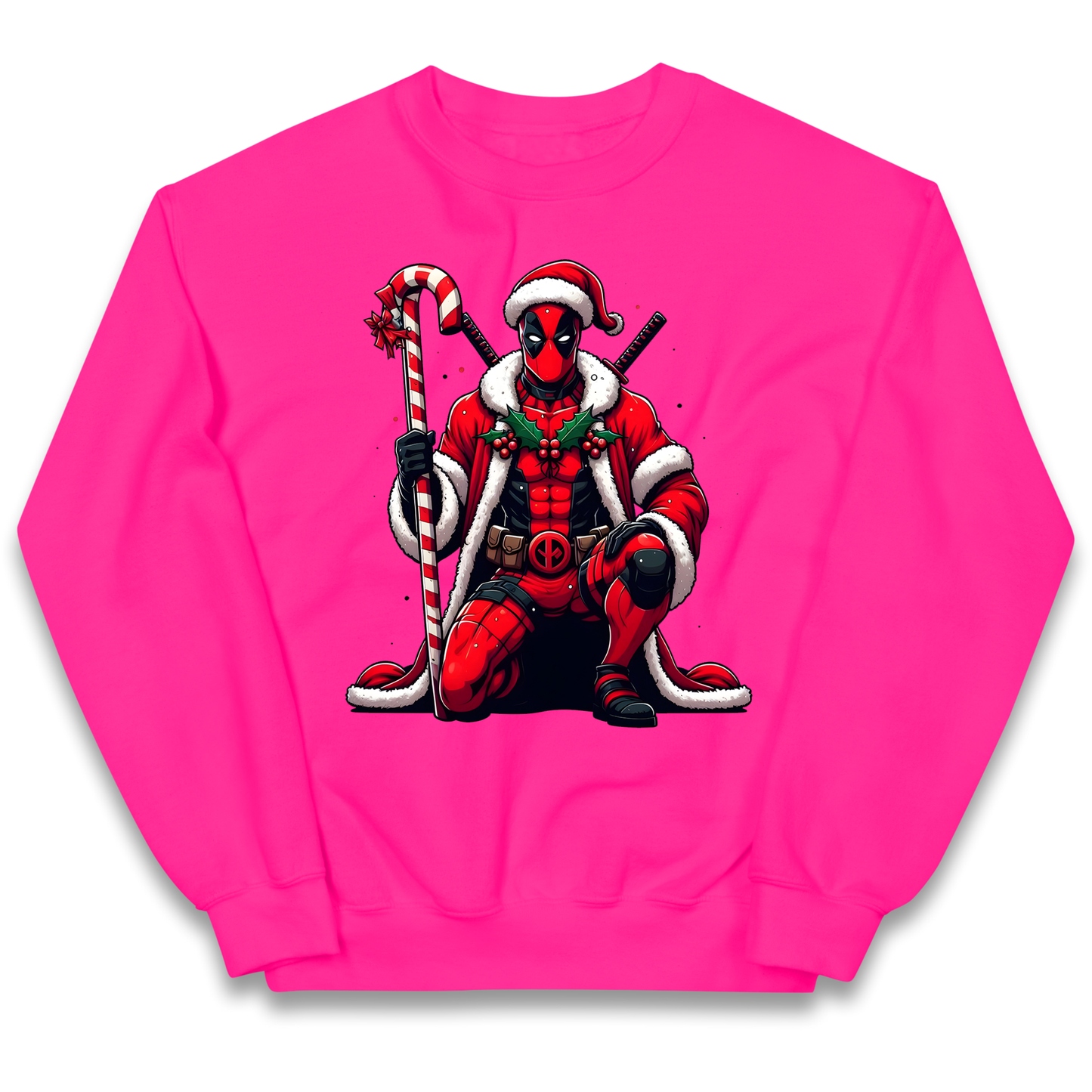 DeadPool Candy Cane Santa kids sweatshirt